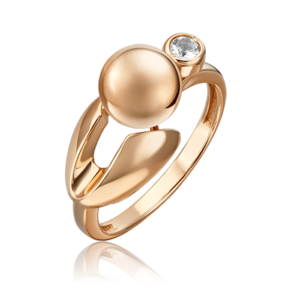 Кольцо «Стильная фантазия» из красного золота c натуральным топазом white 01-5513-00-201-1110