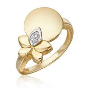Кольцо из лимонного золота с бриллиантом 01-5610-00-101-1121