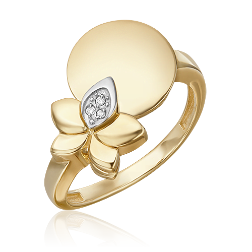 Кольцо из лимонного золота с бриллиантом 01-5610-00-101-1121