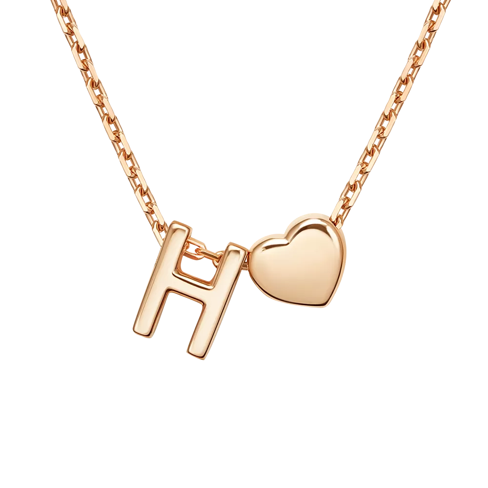 Колье «Буква Н» из красного золота 07-0279-Н-000-1110