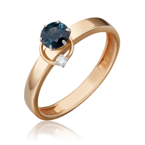 Кольцо из комбинированного золота с сапфиром и бриллиантом 01-5211-00-105-1111-30