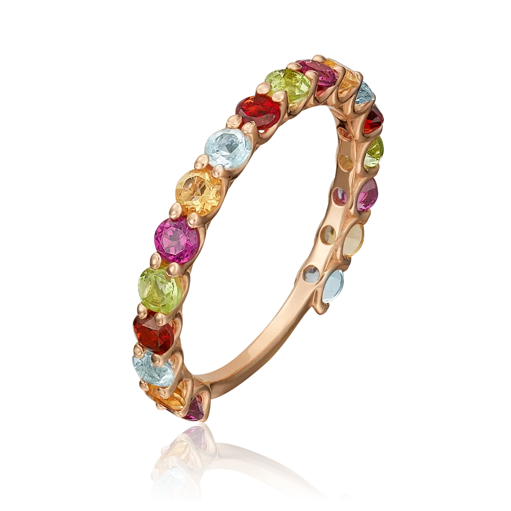 Кольцо из красного золота с миксом камней 01-5317-00-721-1110-57