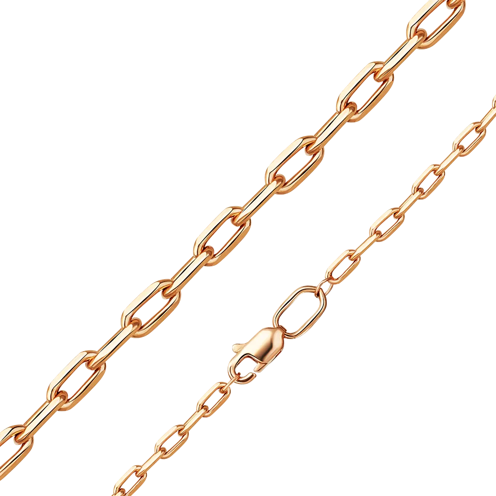 Цепь из красного золота с алмазной гранью (плетение «Якорное удлинённое») 21-4103-060-1110-17