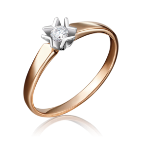 Помолвочное кольцо из комбинированного золота с бриллиантом 01-5145-00-101-1111-30