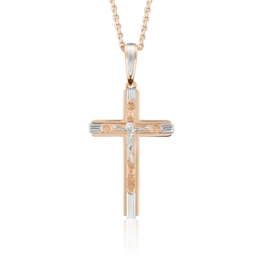 Православный крест из комбинированного золота 03-2732-00-000-1111-66