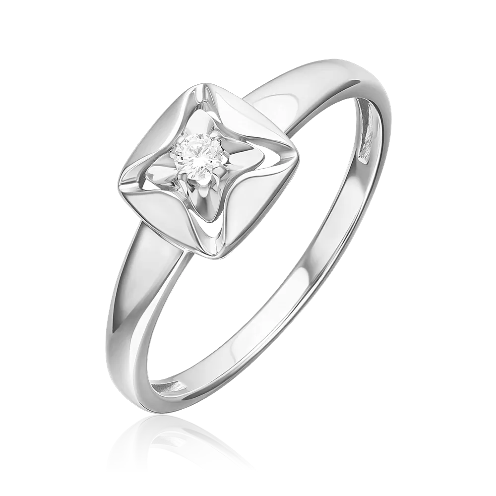 Кольцо из белого золота с бриллиантом 01-5851-00-101-1120