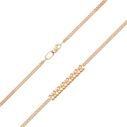 Браслет из красного золота с алмазной гранью (плетение «Двойное панцирное») 22-1703-040-1110-17