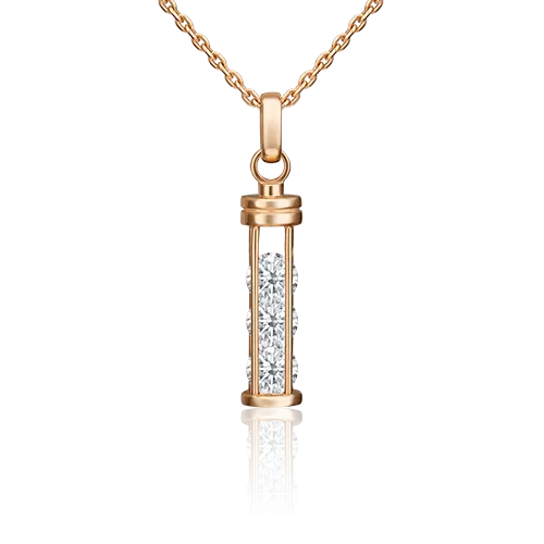 Подвеска «Фонарик» из красного золота с фианитами 03-3126-00-401-1110