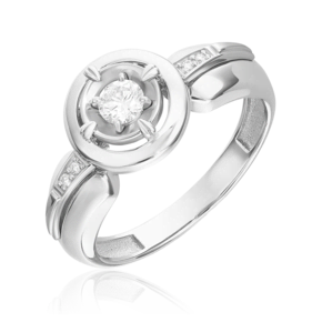 Кольцо из белого золота с бриллиантом 01-5744-00-101-1120