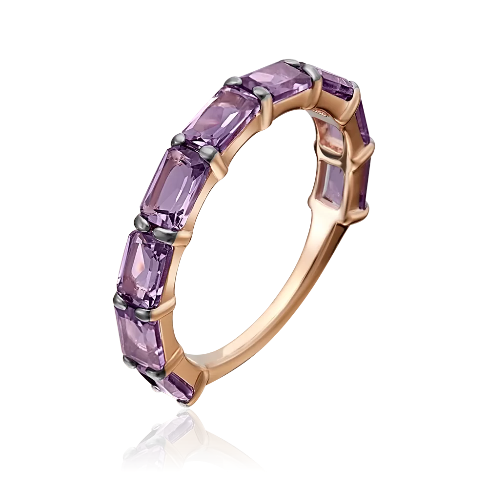 Кольцо из красного золота с аметистами 01-5335-00-203-1110-46