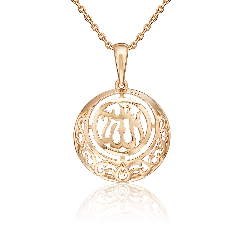 Мусульманская подвеска из красного золота 03-3564-00-000-1110