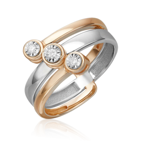 Кольцо из комбинированного золота с бриллиантом 01-5740-00-101-1111