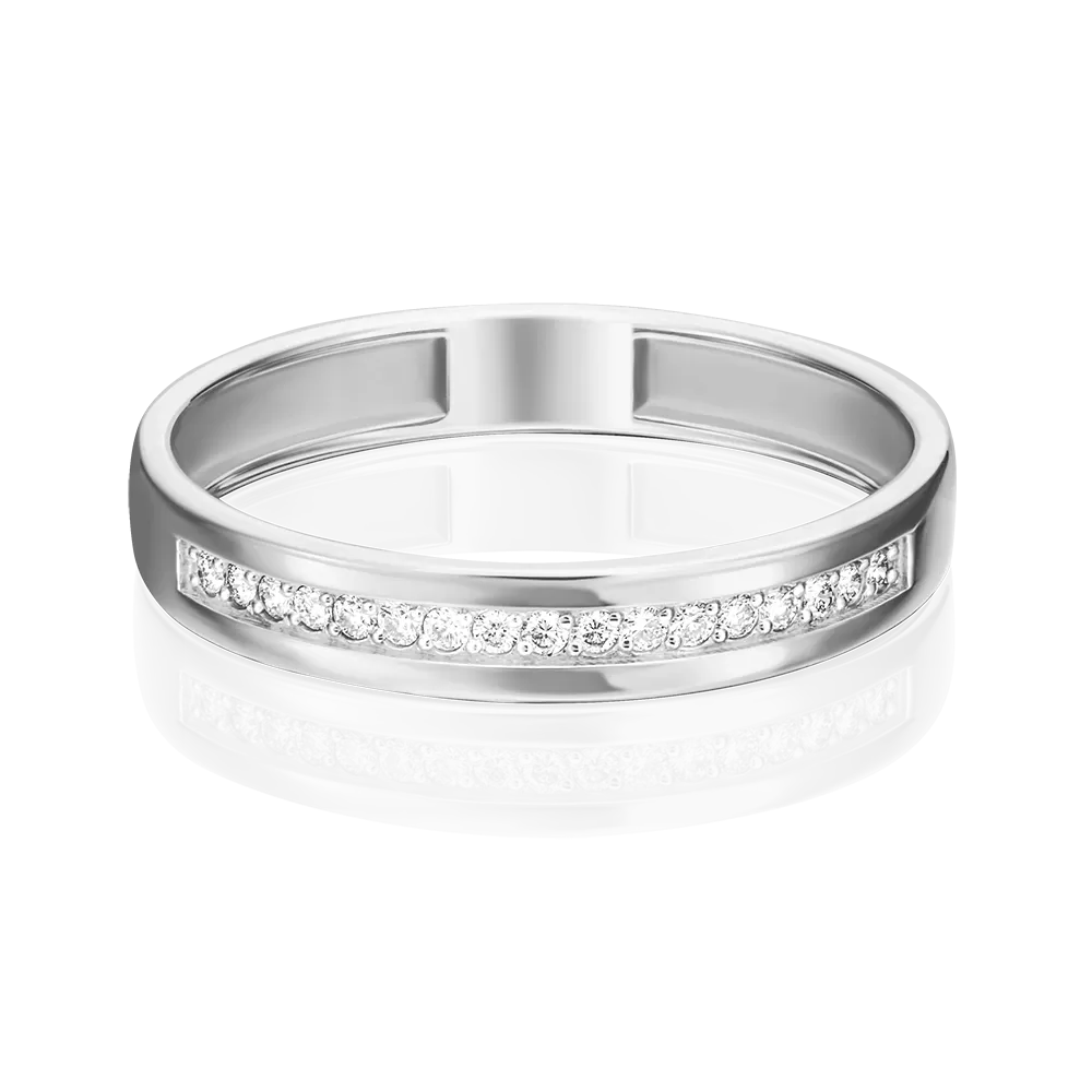 Обручальное кольцо из платины с бриллиантами 01-1484-00-101-2100-30