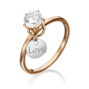 Помолвочное кольцо из комбинированного золота с фианитом 01-5326-00-501-1111-38