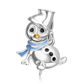 Брошь «Снеговик» из серебра c эмалью 04-0284-00-000-0200
