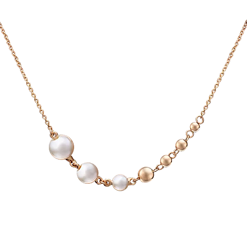 Колье из красного золота с жемчугом культивированным 07-0219-00-301-1110-31