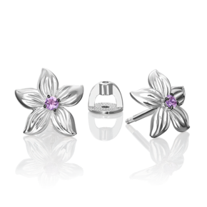 Серьги «Фиалки» из серебра c аметистом 02-4800-00-203-0200-68