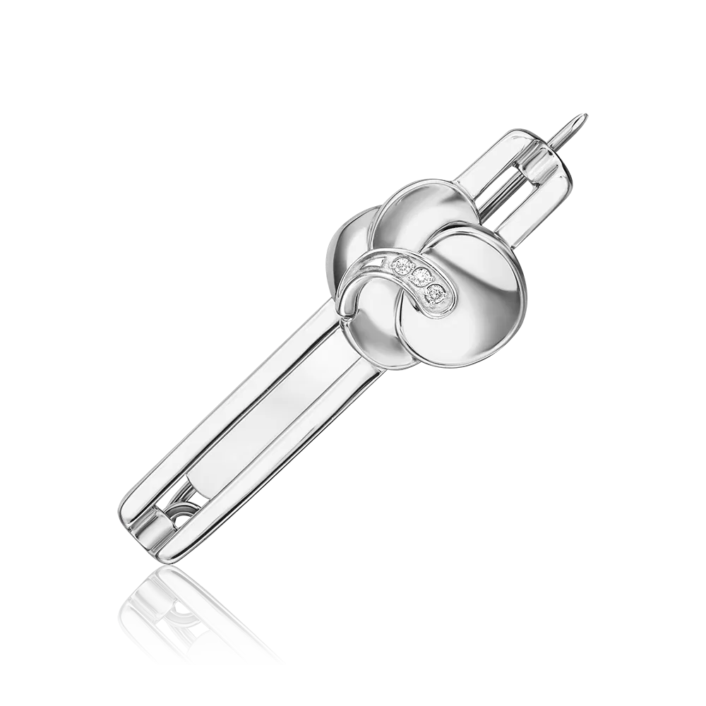 Брошь из белого золота с бриллиантами 04-0271-00-101-1120