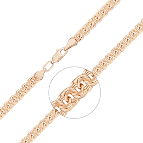Цепь из красного золота (плетение бисмарк) 21-2703-080-1110-19