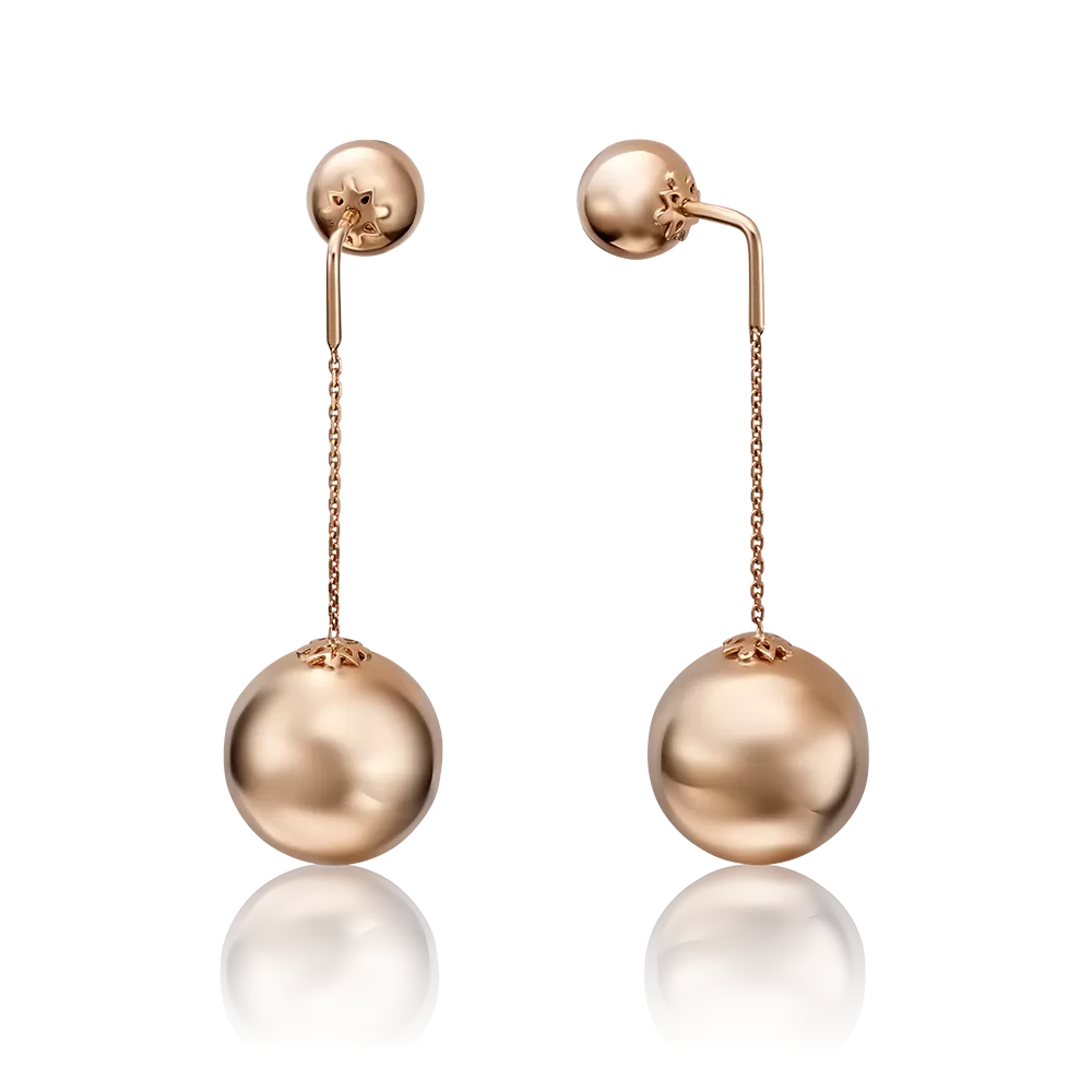 Серьги-пусеты из красного золота 02-3571-00-000-1110-01