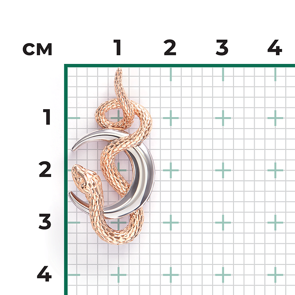Подвеска «Змея» из комбинированного золота 03-3496-00-000-1111 купить в  интернет-магазине PLATINA