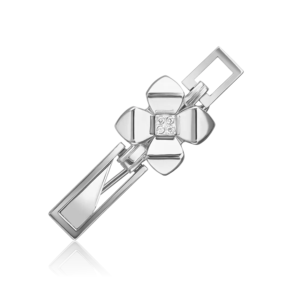 Брошь из белого золота с бриллиантами 04-0269-00-101-1120