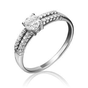 Помолвочное кольцо из белого золота с фианитами 01-1150-00-501-1120-38
