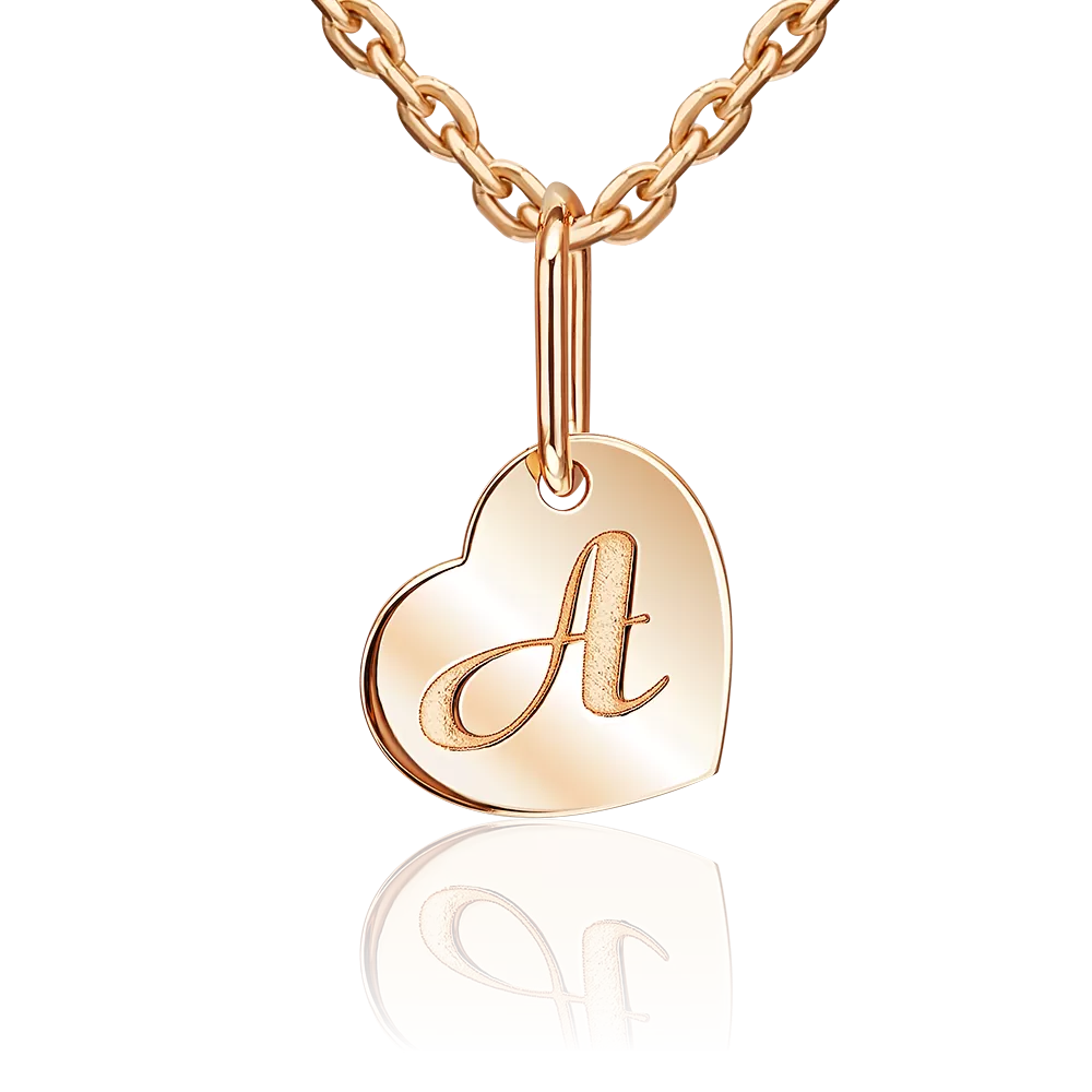 Подвеска «Буква А» из красного золота 03-3658-А-000-1110