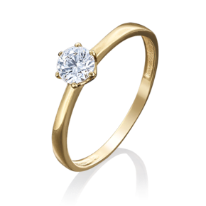 Помолвочное кольцо из лимонного золота с фианитом 01-3058-00-401-1130-03