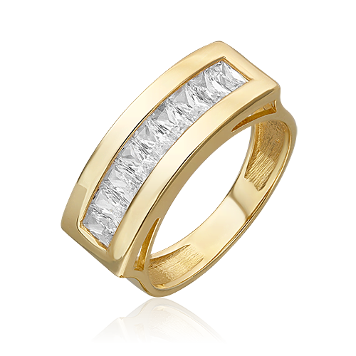 Кольцо из лимонного золота с фианитами 01-3341-00-501-1130-38
