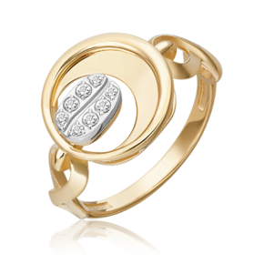 Кольцо из лимонного золота c натуральными топазами white 01-5568-00-201-1121