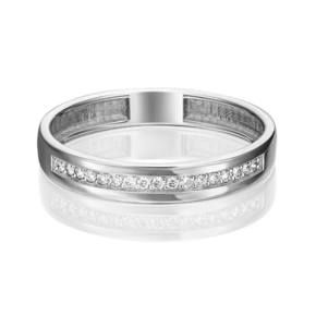 Обручальное кольцо из белого золота с бриллиантом 01-1484-00-101-1120-30