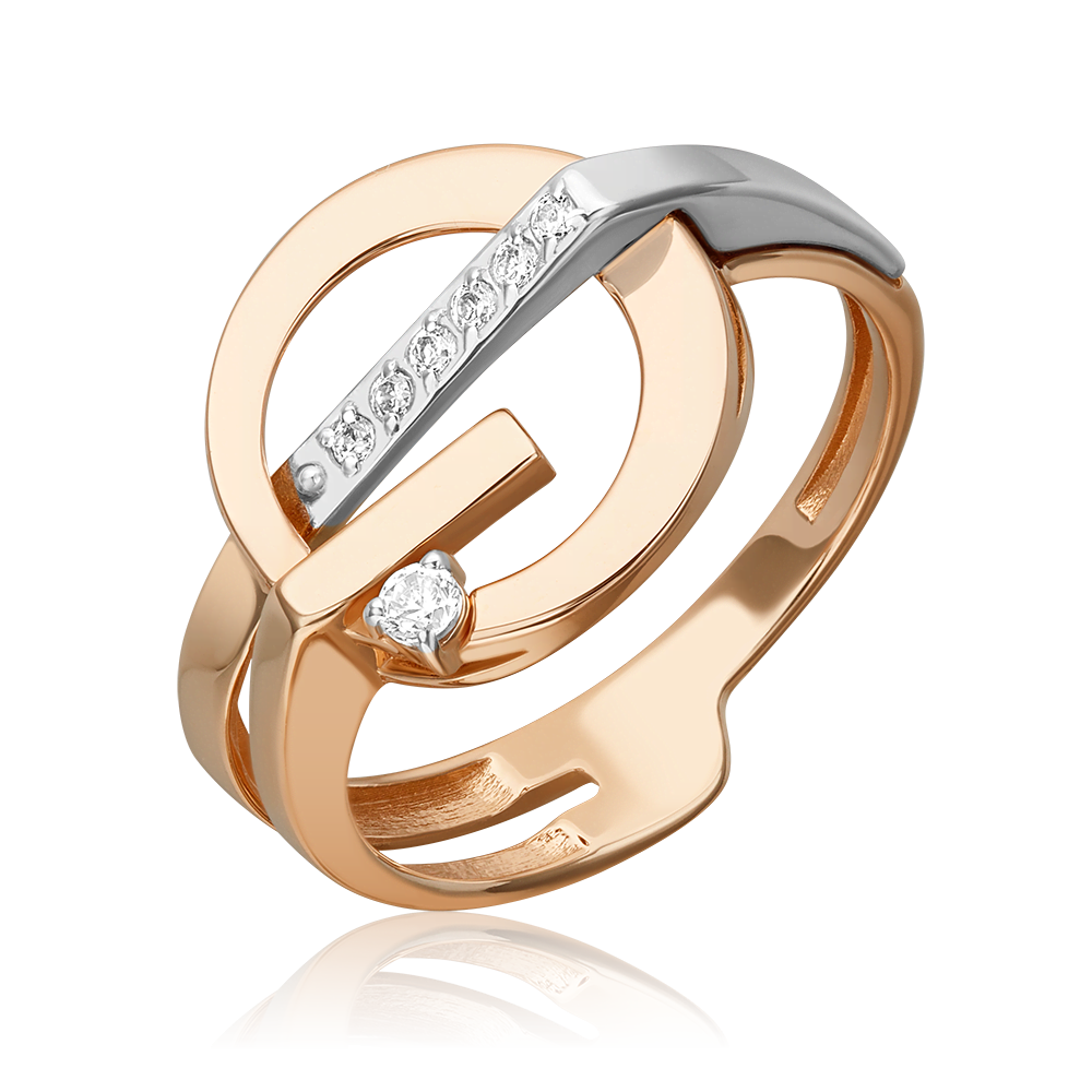 Кольцо из комбинированного золота c фианитами 01-5680-00-401-1111