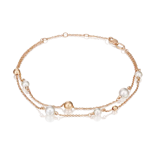 Браслет из красного золота с жемчугом культивированным 05-0609-00-301-1110-31