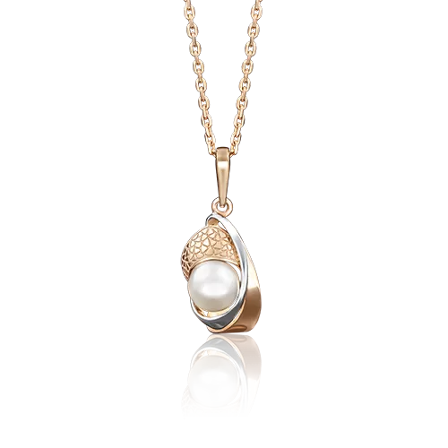 Подвеска из красного золота с жемчугом культивированным 03-2722-00-301-1110-48