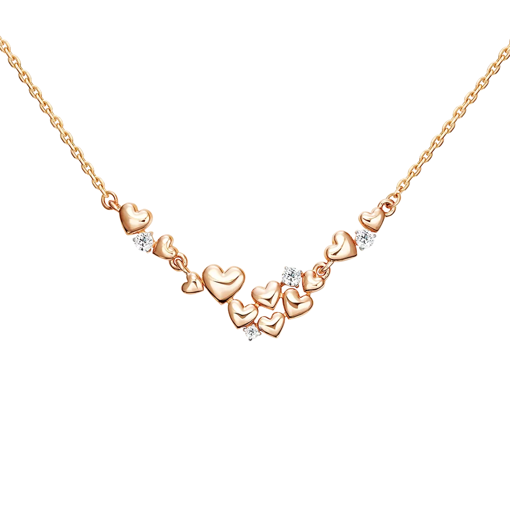 Колье «Романтика» из красного золота с фианитами 07-0262-00-401-1110