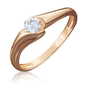 Помолвочное кольцо из красного золота с бриллиантом 01-4997-00-101-1110-30