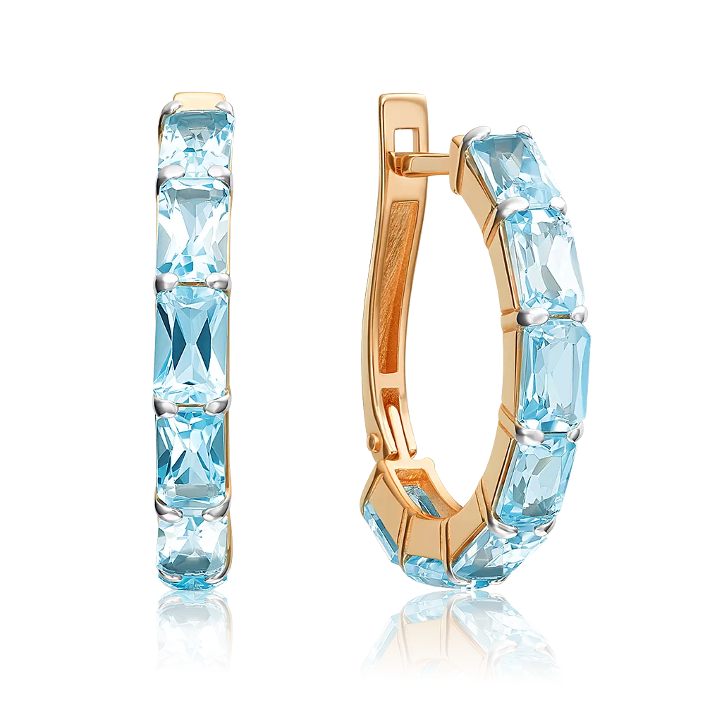 Серьги с английским замком из красного золота с топазами 02-5505-00-201-1110