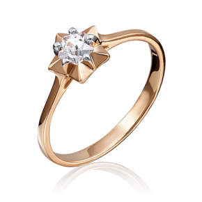 Помолвочное кольцо из красного золота c фианитом 01-4797-00-501-1110-38