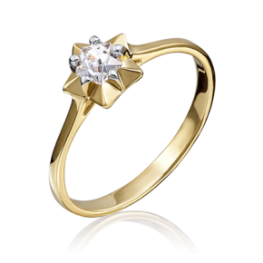 Помолвочное кольцо из лимонного золота c фианитом 01-4797-00-501-1130-38