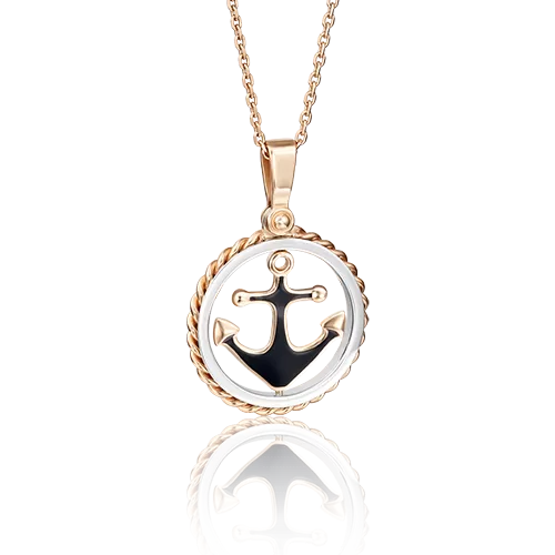 Подвеска «Якорь» из комбинированного золота с эмалью 03-2457-00-000-1111-25