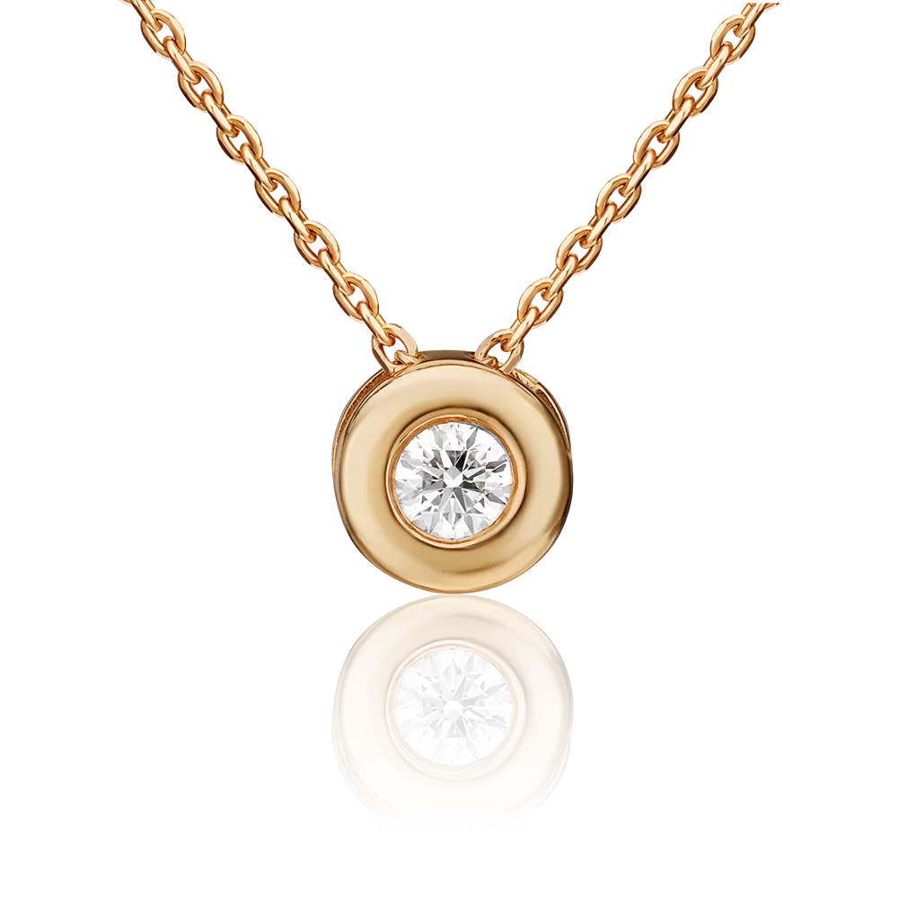 Подвеска-бегунок из красного золота с бриллиантом 03-0314-00-101-1110-30