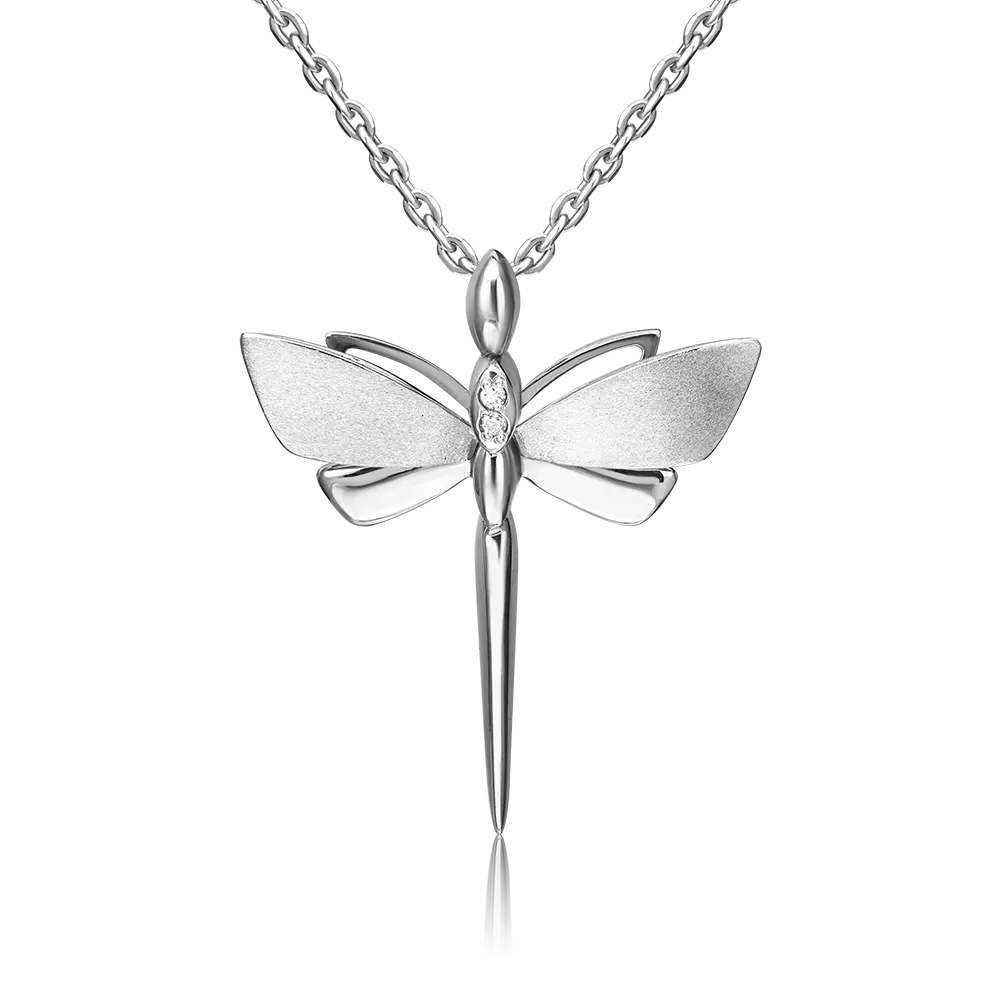 Подвеска «Стрекоза. Ценность настоящего» из белого золота с бриллиантами 03-3276-00-101-1120