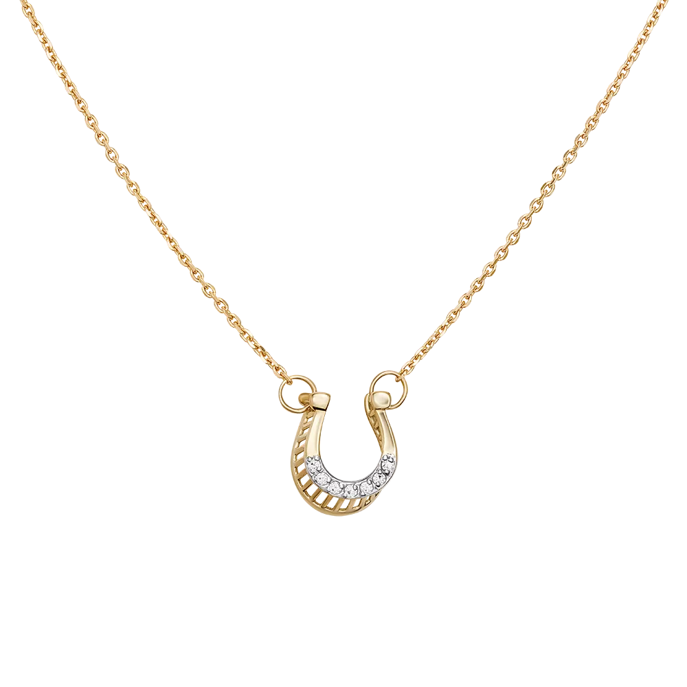 Колье «Подкова» из лимонного золота с фианитами 07-0184-00-401-1130-03