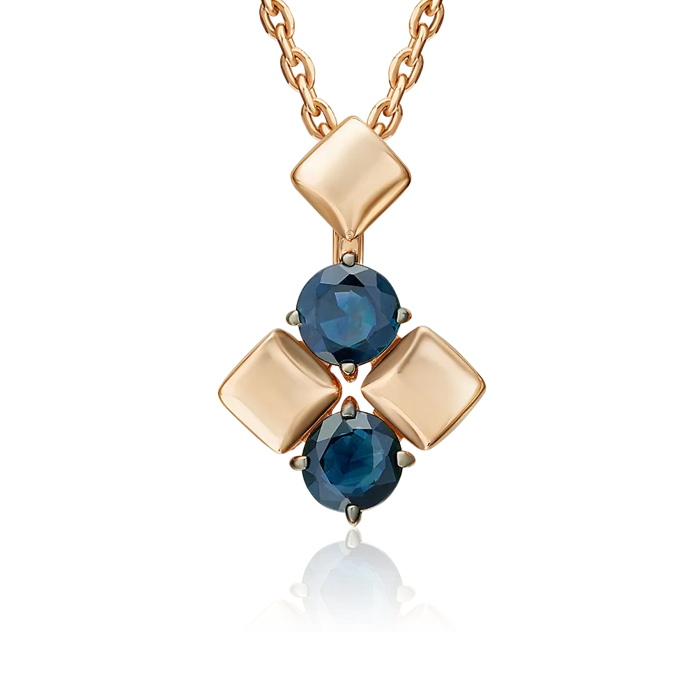 Подвеска из красного золота с сапфирами 03-3619-00-102-1110