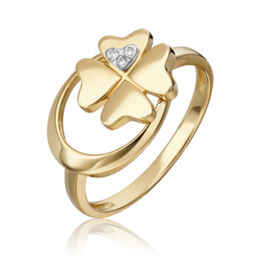 Кольцо «Клевер. Незабываемые моменты» из комбинированного золота с бриллиантами 01-5498-00-101-1121