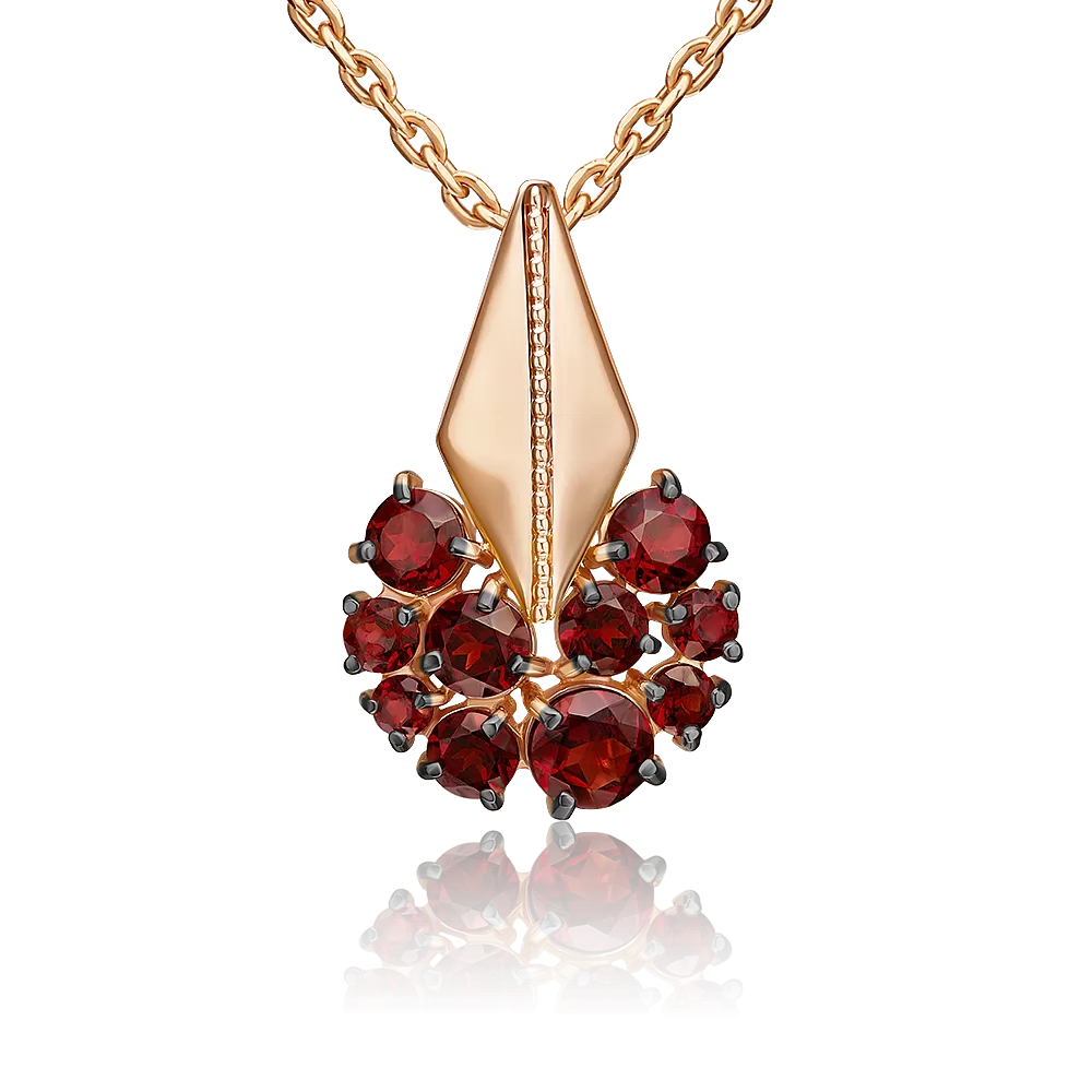 Подвеска из красного золота с гранатами 03-3569-00-204-1110