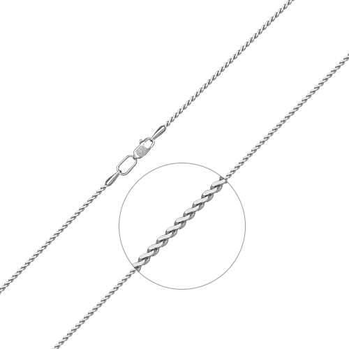 Цепь из белого золота с алмазной гранью (плетение «Панцирное плоское») 21-0138-060-1120