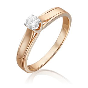 Помолвочное кольцо из красного золота с бриллиантом 01-5029-00-101-1110-30