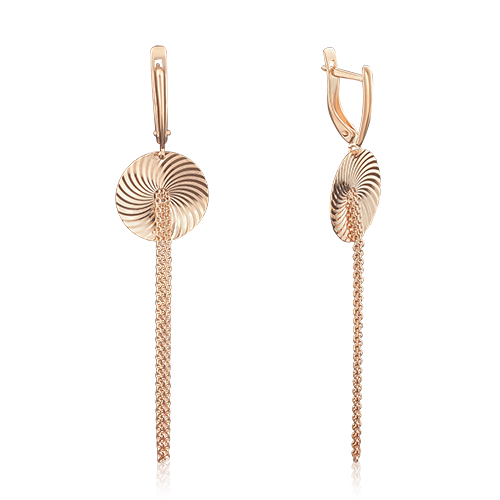 Серьги с английским замком из красного золота 02-3618-00-000-1110-04